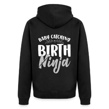LD Labour And Delivery Nurse - Unisex Premium Organic Zip Hoodie - black - Back - Nico (187cm)