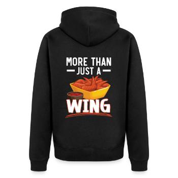 Buffalo Wings Foodie Cuisine Américaine Poulet - Veste à capuche bio Premium Unisexe - noir - Dos - Nico (187cm)