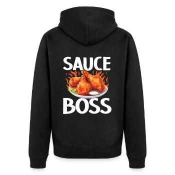 Buffalo Wings Foodie Cuisine Américaine Poulet - Veste à capuche bio Premium Unisexe - noir - Dos - Nico (187cm)