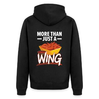 Buffalo Wings Foodie Cuisine Américaine Poulet - Veste à capuche bio Premium Unisexe - noir - Dos - Nico (187cm)