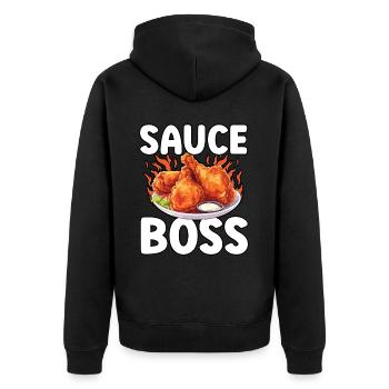 Buffalo Wings Foodie Cuisine Américaine Poulet - Veste à capuche bio Premium Unisexe - noir - Dos - Nico (187cm)