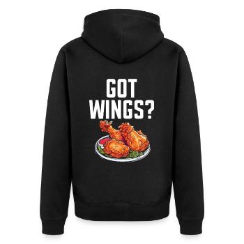 Buffalo Wings Foodie Cuisine Américaine Poulet - Veste à capuche bio Premium Unisexe - noir - Dos - Nico (187cm)
