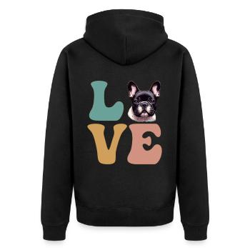 Bouledogue français Frenchie amoureux des chiens - Veste à capuche bio Premium Unisexe - noir - Dos - Nico (187cm)