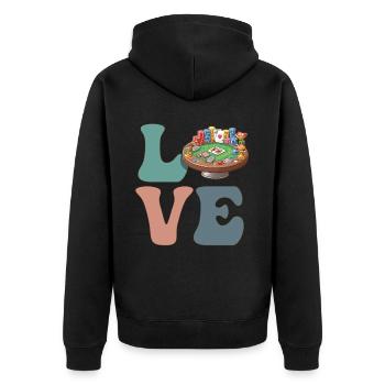 Joueurs de jeux de casino - Veste à capuche bio Premium Unisexe - noir - Dos - Nico (187cm)
