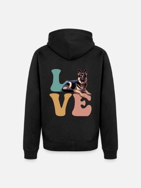German Shepherd Lover - Unisex Premium Organic Zip Hoodie - black