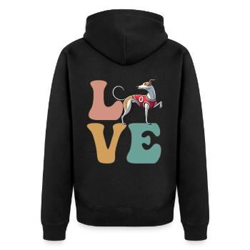 Amoureux des chiens lévriers - Veste à capuche bio Premium Unisexe - noir - Dos - Nico (187cm)