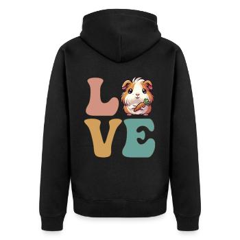 Cochon d’Inde mignon - Veste à capuche bio Premium Unisexe - noir - Dos - Nico (187cm)