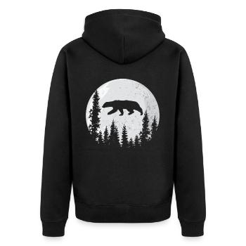Lune de Ratel de blaireau de miel - Veste à capuche bio Premium Unisexe - noir - Dos - Nico (187cm)
