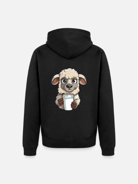 Sheep Coffee - Unisex Premium Organic Zip Hoodie - black