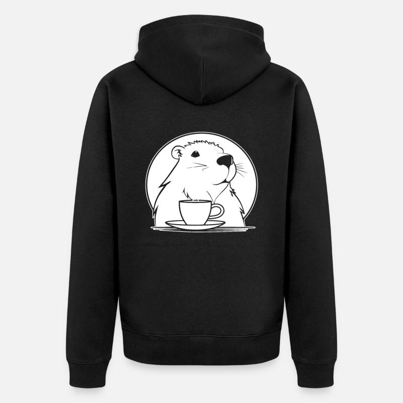 Capybara Capybara Café - Veste à capuche bio Premium Unisexe - noir