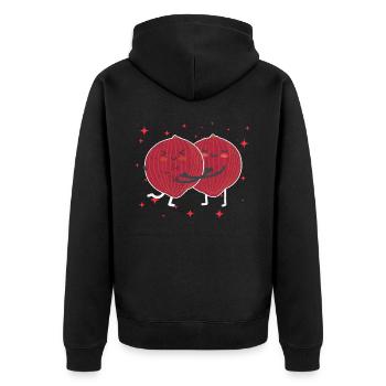 Mignon Oignon Rouge Couple Étreindre Oignon Rouge Légume - Veste à capuche bio Premium Unisexe - noir - Dos - Nico (187cm)