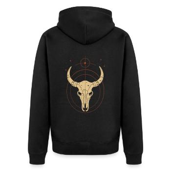 Signe du zodiaque Taureau - Veste à capuche bio Premium Unisexe - noir - Dos - Nico (187cm)