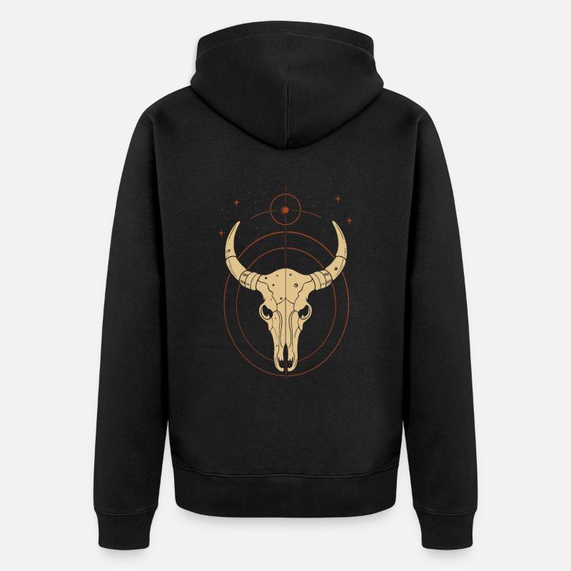 Sternzeichen Stier - Unisex Premium Bio Zip Hoodie - Schwarz