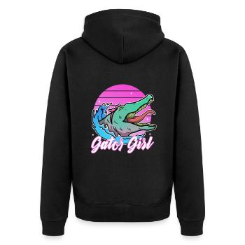 Gator Girl - Unisex Premium Bio Zip Hoodie - Schwarz - Hinten - Nico (187cm)