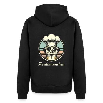 Herdmännchen - Unisex Premium Bio Zip Hoodie - Schwarz - Hinten - Nico (187cm)