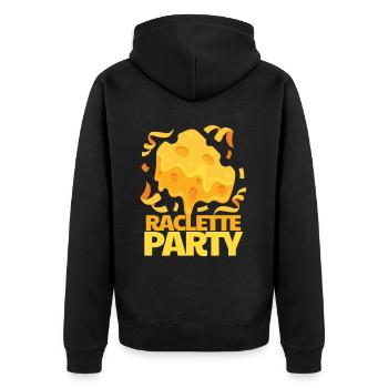 Raclette Party Cheese Enjoyment - Unisex Premium Organic Zip Hoodie - black - Back - Nico (187cm)