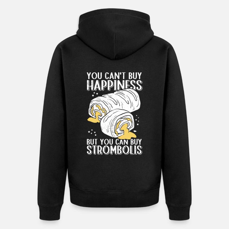 Stromboli Strombolis Pizza Calzone Geschenk - Unisex Premium Bio Zip Hoodie - Schwarz