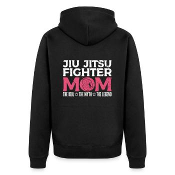 Jiu Jitsu Fighter Mom The Idol The Martial Artist - Unisex Premium Bio Zip Hoodie - Schwarz - Hinten - Nico (187cm)