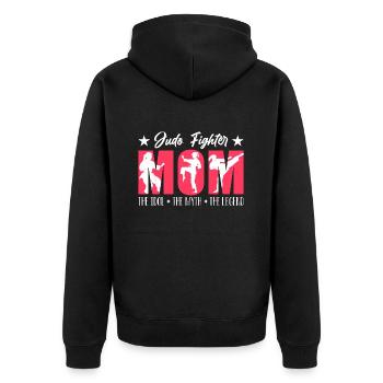 Judo Fighter Mom The Idol The Myth The Judoka - Unisex Premium Bio Zip Hoodie - Schwarz - Hinten - Nico (187cm)