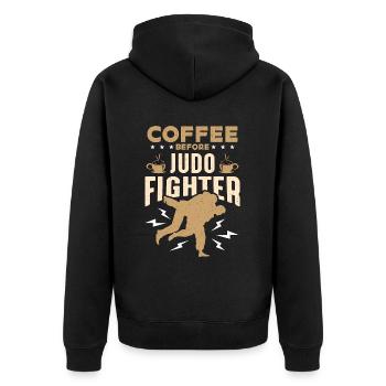 Judo Fighter Coffee Arts martiaux mixtes Amateur de café - Veste à capuche bio Premium Unisexe - noir - Dos - Nico (187cm)