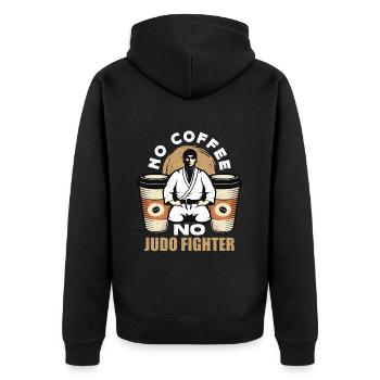Judo Fighter Pas de Café Pas d’Art Martial Amateur de café - Veste à capuche bio Premium Unisexe - noir - Dos - Nico (187cm)