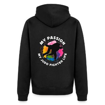 Judo Combattant Ma Passion Mon Judo Art Martial Judoka - Veste à capuche bio Premium Unisexe - noir - Dos - Nico (187cm)