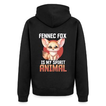 Fennec Fox Cute Fennec Foxes Fennec Animal - Unisex Premium Organic Zip Hoodie - black - Back - Nico (187cm)