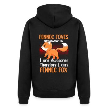 Fennec Fox Cute Fennec Foxes Fennec Animal - Unisex Premium Organic Zip Hoodie - black - Back - Nico (187cm)