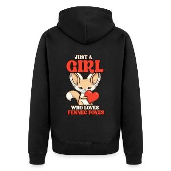 Fennec Fox Cute Fennec Foxes Fennec Animal - Unisex Premium Organic Zip Hoodie - black - Back - Nico (187cm)