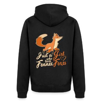 Fennec Fox Cute Fennec Foxes Fennec Animal - Unisex Premium Organic Zip Hoodie - black - Back - Nico (187cm)