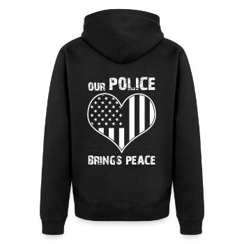 Policier Policier Patriotisme - Veste à capuche bio Premium Unisexe - noir - Dos - Nico (187cm)