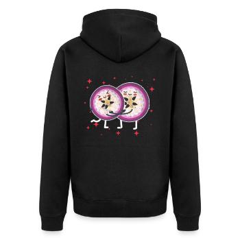 Mignon Couple De Pomme D’étoile Étreindre Les Amoureux De La Pomme D’étoile - Veste à capuche bio Premium Unisexe - noir - Dos - Nico (187cm)