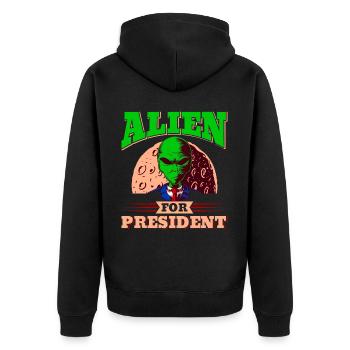 Alien, OVNI, UAP, Espace, Objet volant de l’espace - Veste à capuche bio Premium Unisexe - noir - Dos - Nico (187cm)