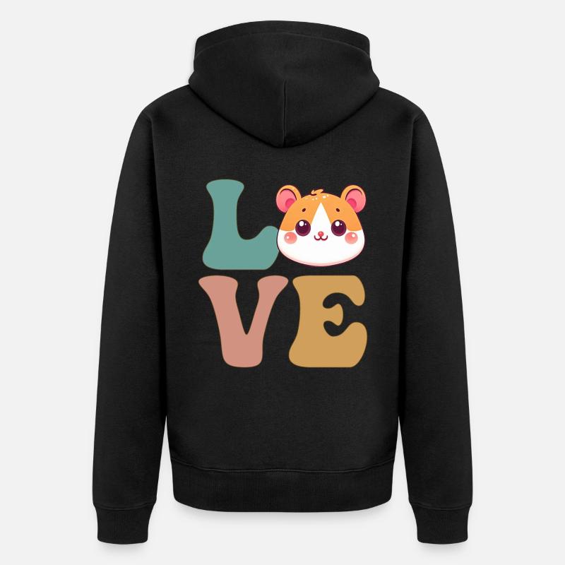 Hamster mignon Hammy - Veste à capuche bio Premium Unisexe - noir