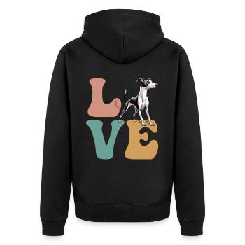 Amoureux des chiens lévriers italiens - Veste à capuche bio Premium Unisexe - noir - Dos - Nico (187cm)