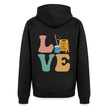 Gardien Gardien Nettoyant - Veste à capuche bio Premium Unisexe - noir - Dos - Nico (187cm)