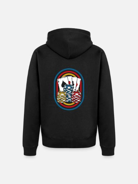 Poker - Unisex Premium Bio Zip Hoodie - Schwarz