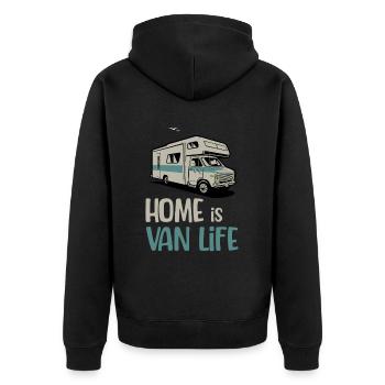 Home is Vanlife Traveling RV - Unisex Premium Organic Zip Hoodie - black - Back - Nico (187cm)