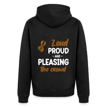 Laut, Stolz Und Erfreulich Die Menge, - Unisex Premium Bio Zip Hoodie - Schwarz - Hinten - Nico (187cm)