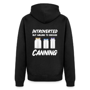 Introverti, mais prêt à parler de la - Veste à capuche bio Premium Unisexe - noir - Dos - Nico (187cm)
