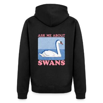Cygnes cygnes cygnes amant de cygne cadeau - Veste à capuche bio Premium Unisexe - noir - Dos - Nico (187cm)