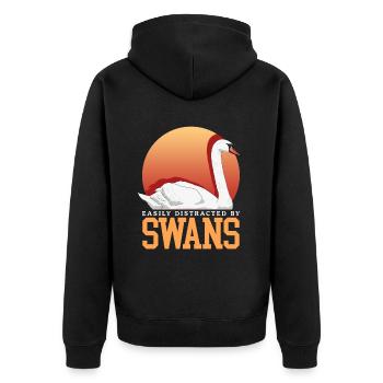 Cygnes cygne amant cygne cadeau - Veste à capuche bio Premium Unisexe - noir - Dos - Nico (187cm)