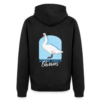 Cygnes cygne cygne amant cadeau - Veste à capuche bio Premium Unisexe - noir - Dos - Nico (187cm)