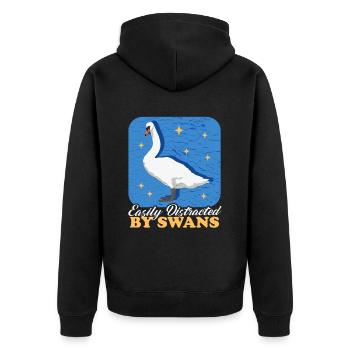 Cygne Cygne amant cygnes cadeau - Veste à capuche bio Premium Unisexe - noir - Dos - Nico (187cm)