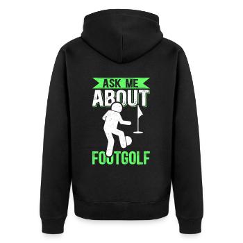 Footgolf Soccer Golf Player Footgolfer - Unisex Premium Organic Zip Hoodie - black - Back - Nico (187cm)