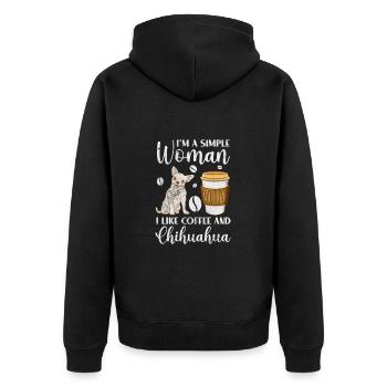 Chihuahua - Unisex Premium Organic Zip Hoodie - black - Back - Nico (187cm)
