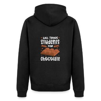 Chocolat Chocolat Nourriture Cacao Cadeau - Veste à capuche bio Premium Unisexe - noir - Dos - Nico (187cm)