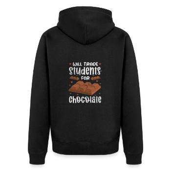 Chocolat - Veste à capuche bio Premium Unisexe - noir - Dos - Nico (187cm)