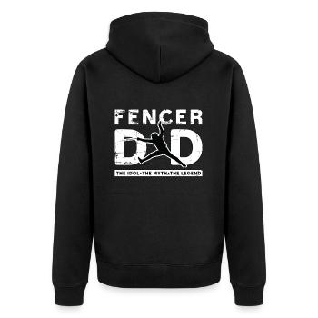 Papa escrimeur L’idole Le mythe Le combattant à l’épée - Veste à capuche bio Premium Unisexe - noir - Dos - Nico (187cm)