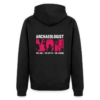 Archéologue Maman L’idole Le mythe Paléontologie - Veste à capuche bio Premium Unisexe - noir - Dos - Nico (187cm)